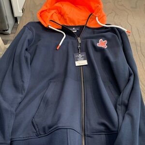 Psycho Bunny Size 2XL Dark Blue Orange Hood Full Zip Sweatshirt New With Tags